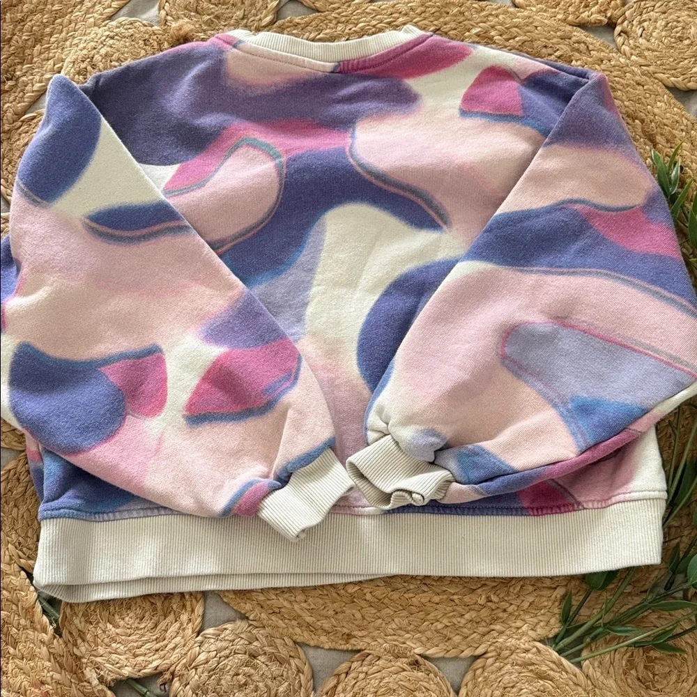 Zara Crew Boxy Abstract Printed Multicolor Sweatshirt. SIze 11-12 NWOT
